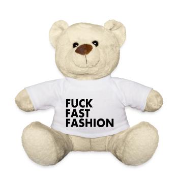 Fuck fast fashion - Nounours - blanc - Devant
