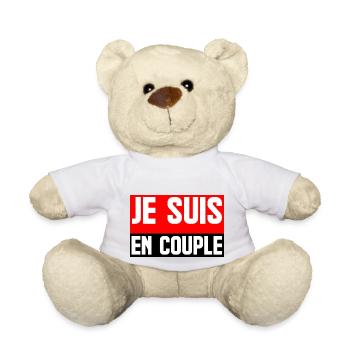 je suis en couple - Nounours - blanc - Devant