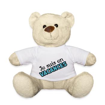 Je suis en vacances - Nounours - blanc - Devant