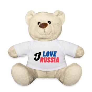 I Love Russia Farbblock - Teddy - Weiß - Vorne