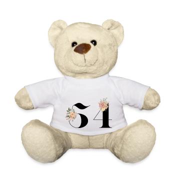54th Anniversary flowers (Gift of 54 years) - Teddy Bear - white - Front