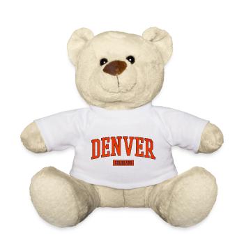 Denver Colorado Arch Emblem - Teddy Bear - white - Front