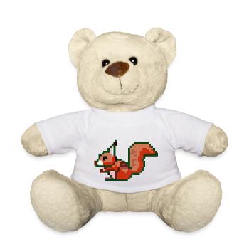 Squirrel Pixel Art Idée cadeau - Nounours - blanc - Devant