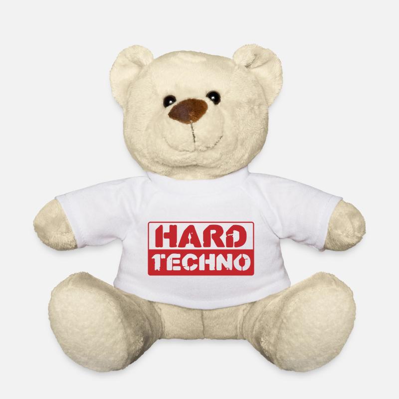 Hard Techno Stencil Red Remix - Teddy - Weiß
