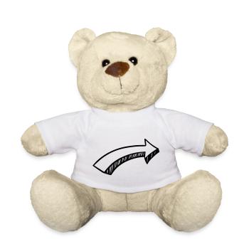 Arrow drawing sketch black - Teddy Bear - white - Front