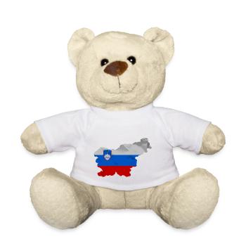 Drapeau de la Slovénie en forme de pays - Nounours - blanc - Devant