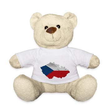 Tschechische Republik Flagge in der Form des Lande - Teddy - Weiß - Vorne