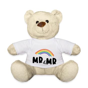 Mr et Mr. Mariage gay. Cadeau - Nounours - blanc - Devant