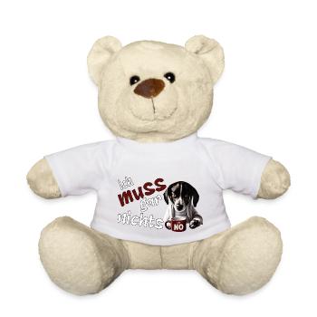 ich muss gar nichts grimmiger hund - Teddy - Weiß - Vorne