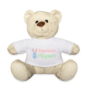 Joyeuses Pâques - Nounours - blanc - Devant