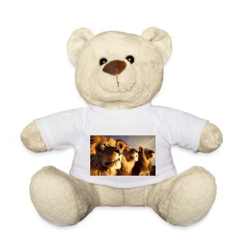3 Lions dans la savane - Nature sauvage & Nature pure - Nounours - blanc - Devant