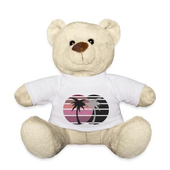 Palm trees in retro style - Teddy Bear - white - Front