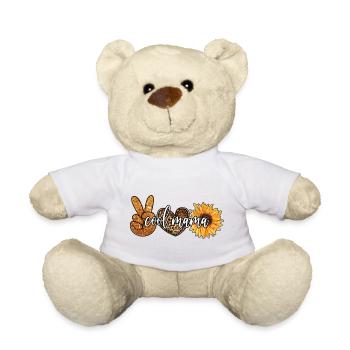 Cool Mama, Sunflowers and leopard print - Teddy - Weiß - Vorne
