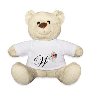 Letter w flowers - Teddy Bear - white - Front