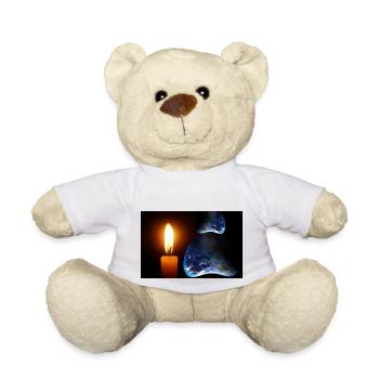 Une bougie qui brille sur une terre inconnue. - Nounours - blanc - Devant