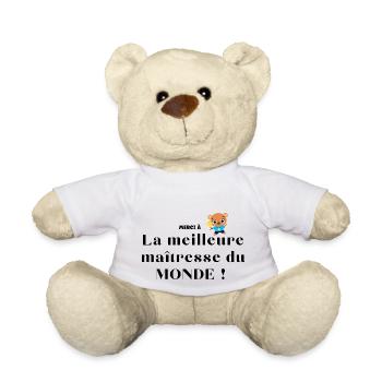 Merci à la meilleure maîtresse du monde ! - Cadeau - Nounours - blanc - Devant