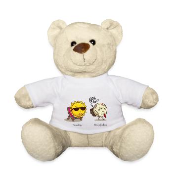 Sunday and Monday | Assembly | Start of the week | Moon - Teddy Bear - white - Front