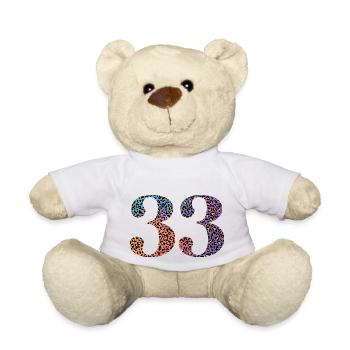 33rd Birthday Leopard - Teddy Bear - white - Front