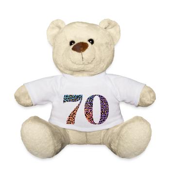 70th Anniversary Leopard - Teddy Bear - white - Front