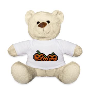 Pixel Kürbis Retro 8Bit Design - Teddy - Weiß - Vorne