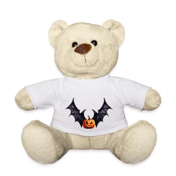 Fledermaus-Kürbiskopf mit schaurigen Flügeln - Teddy - Weiß - Vorne