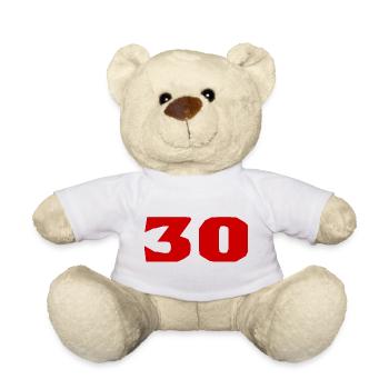 30. 30 YEARS. 30th ANNIVERSARY. 30TH ANNIVERSARY. - Teddy Bear - white - Front
