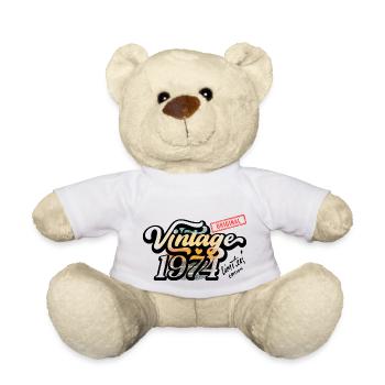 1974 Vintage Retro Geburtstagsgeschenk - Teddy - Weiß - Vorne