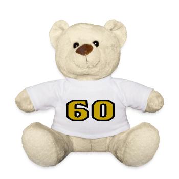 60. 60 JAHRE. 60-JÄHRIGES JUBILÄUM. 60. GEBURTSTAG. - Teddy - Weiß - Vorne