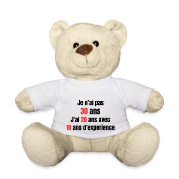 Je n'ai pas 30 ans - Nounours - blanc - Devant