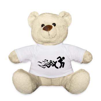 Flammendes Rollstuhlsymbol * - Teddy - Weiß - Vorne