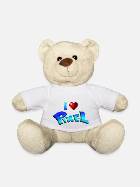 I love pixel - Teddy Bear - white