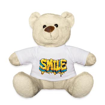 SMILE - Un beau motif pour la bonne humeur - Nounours - blanc - Devant