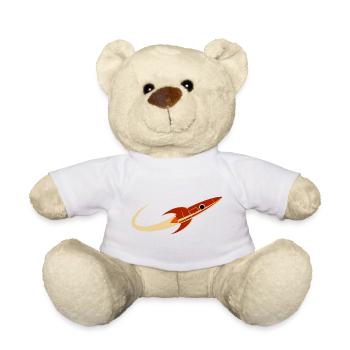 Rote Weltraumrakete - Teddy - Weiß - Vorne