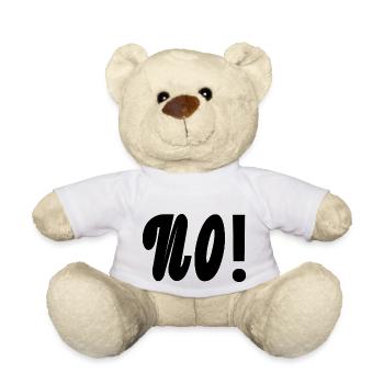 Text No in schwarz - Teddy - Weiß - Vorne