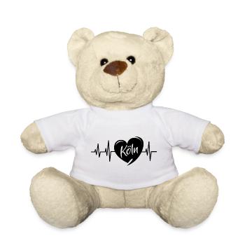 Köln Herzschlag Liebe Symbol Herz Puls Logo Stadt - Teddy - Weiß - Vorne