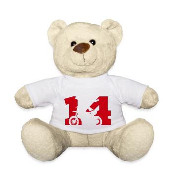 Moto 14 biker - Teddy Bear - white - Front
