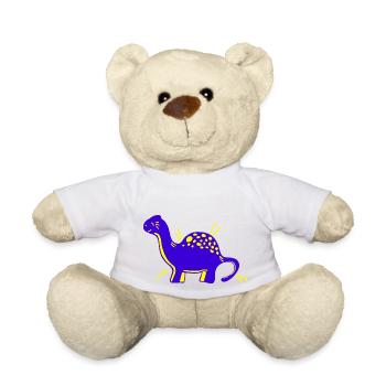 Dino dinosaur cute cute cartoon comic - Teddy Bear - white - Front