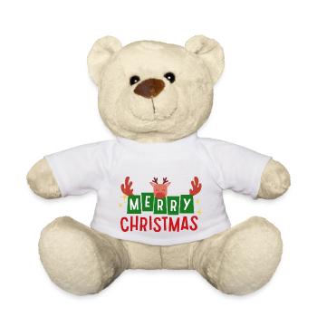 Merry Christmas funny Reindeer - Teddy - Weiß - Vorne