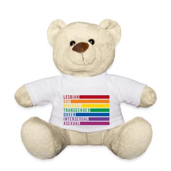 LGBTQIA+ rainbow flag lesbian gay bi - Teddy Bear - white - Front