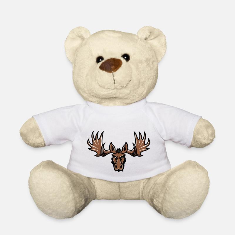 Moose Head - Teddy Bear - white