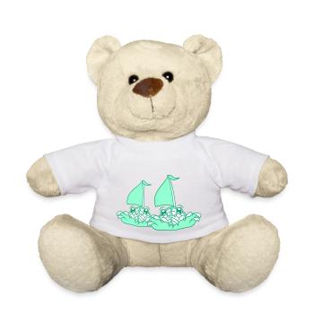 Zwei Segelschiffe Gesichter Cartoon Team Wettkampf - Teddy - Weiß - Vorne