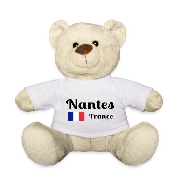 Nantes France- Stylish prints - Teddy Bear - white - Front