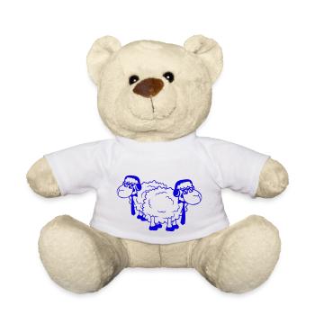 2 mouton lunettes de soleil musique fête DJ équipe amis - Nounours - blanc - Devant