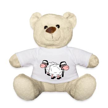 2 mouton lunettes de soleil musique fête DJ équipe amis - Nounours - blanc - Devant