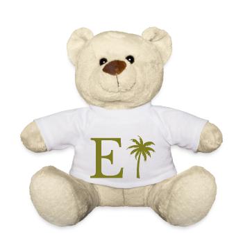 Lettre e vert Palm - Nounours - blanc - Devant