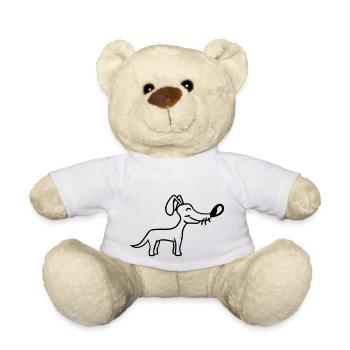 Dog Stands Cute Little Happy Puppy Pet - Teddy Bear - white - Front