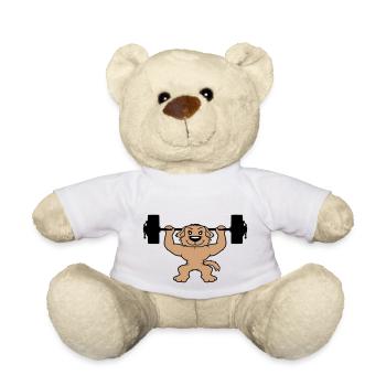 Chien Bodybuilder Muscles forts Gym Haltérophilie - Nounours - blanc - Devant
