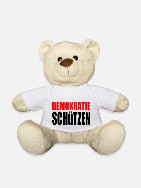 demokratie schützen - Teddy - Weiß