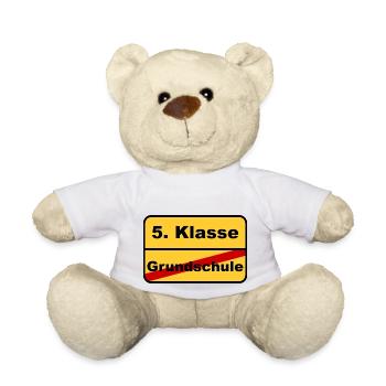 Goodbye Grundschule, hallo 5. Klasse - Ortsschild - Teddy - Weiß - Vorne