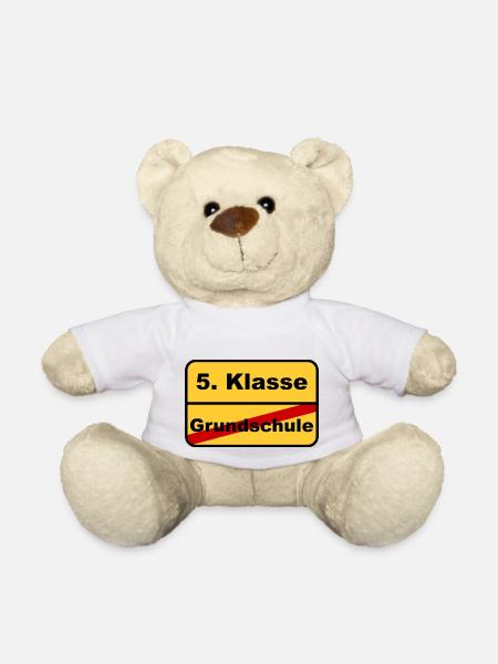 Goodbye Grundschule, hallo 5. Klasse - Ortsschild - Teddy - Weiß
